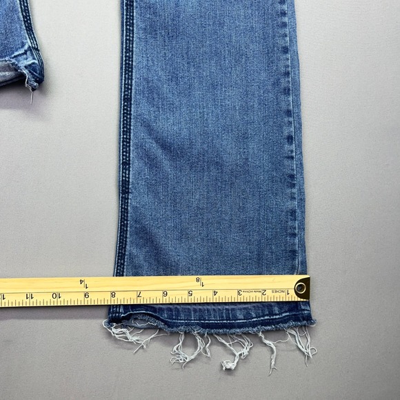 Morrison Starlet Boot Flare Leg Jeans Frayed Hem Denim Blue Sz 28 Fit 27" Grunge - Picture 9 of 11